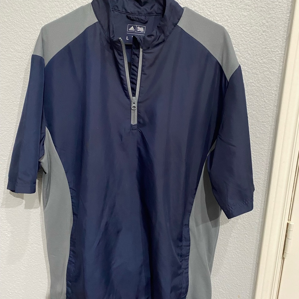 Men’s Adidas Short Sleeve Windbreaker Outdoor Pullover / Size Large
